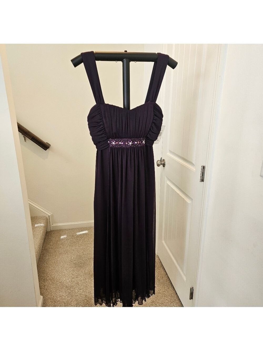 Connected Apparel NWT Women's Eggplant Chiffon Special Event Dress, 8